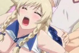Anime blonde with huge boobs