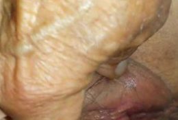 Granny pussy being teased closeup
