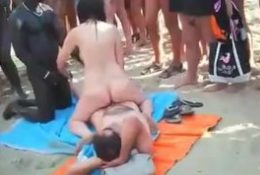 Group porn on the beach