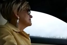 Hot granny milf from hotpornocams.com gives head in public