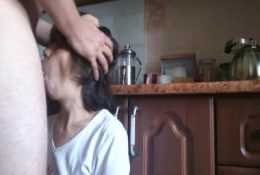 Mature mom gets full load of sperm on her face – rough deepthroat POV