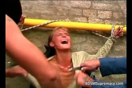Messy BDSM action with blonde slut who