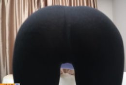 Step sister do squats and seduced step brother with yoga pants