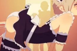 White haired trap maid creampied