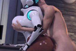 Big ass 3D ebony robot riding huge dick