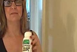 blonde girl with glasses jerks off cock
