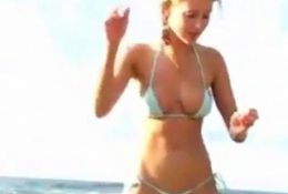 Skinny Sexy Teen in Cameltoe Microthong vacation