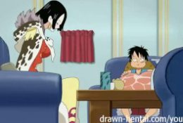 One Piece Hentai – Boa seduces Luffy