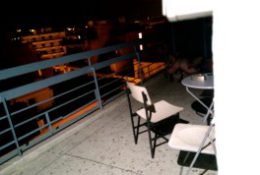 Real voyeur couple shagging loud on balcony in athens hostel