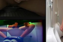 Spying Str8 Guys HARD Cocks in Toilets,gym showers and Urinals. CUM IN&