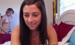 2 Lesbian Amateur Teens Use Strapon Dildo On Webcam
