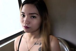 Asian slut gets hefty creampie