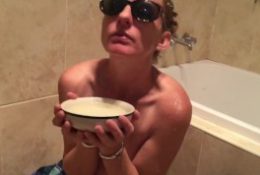 Lick and drink piss from a bowl.cum facial ending.