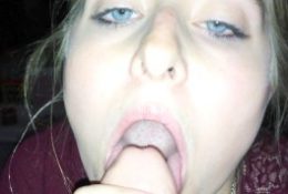 Saliva Glazed Lips- Her Wet Pink Mouth Swallowing My Huge Cum Load HOT POV!