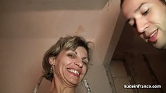 French mom hard anal fucked and facialized in 3way
