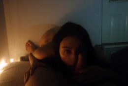Perfect teen girlfriend sucks big dick before bed and swallows cum