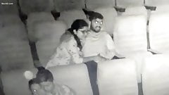 Indian girl blowjobs her lover caught in theater