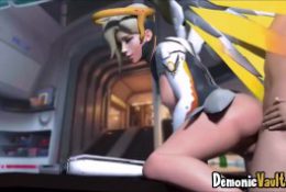 wife overwatch mercy taking big cock in tight snatch